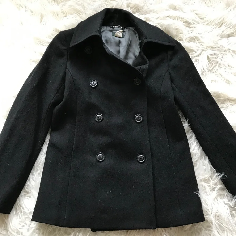 J. Crew Melton‎ Pea Coat Jacket Double Breasted - Picture 2 of 9